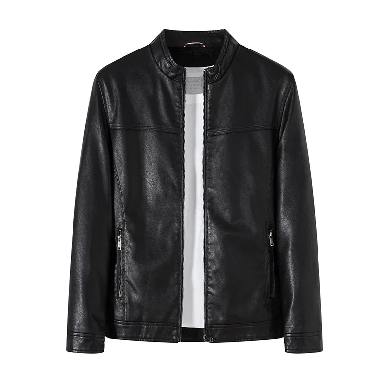 

Men's Leather Jacket Autumn New Style Lapel Slim Fitting Handsome Men's Cross-border Casual PU Leather Motorcycle Jacket