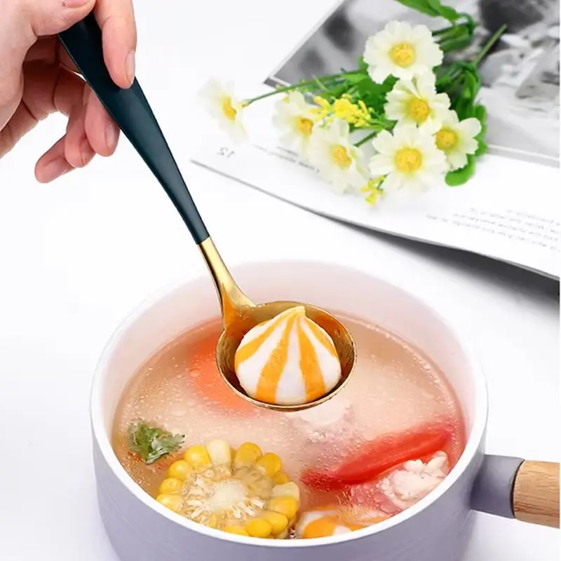 

Stainless Steel Family Soup Ladle Long Handle Tableware Hot Pot Large Tablespoons Public Spoon Colander Kitchen Cooking Utensils