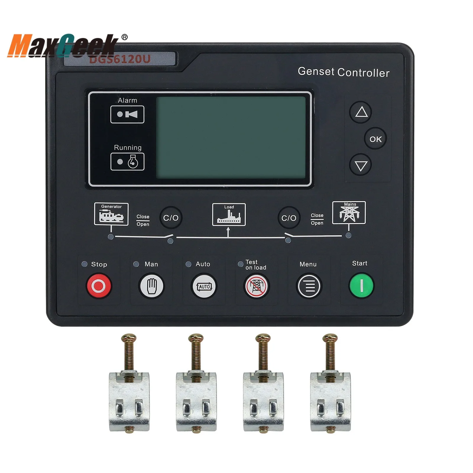 Maxgeek DGS JXG 6120U Genset Controller Diesel Generator Set Controller LCD Automatic Start AMF Controller