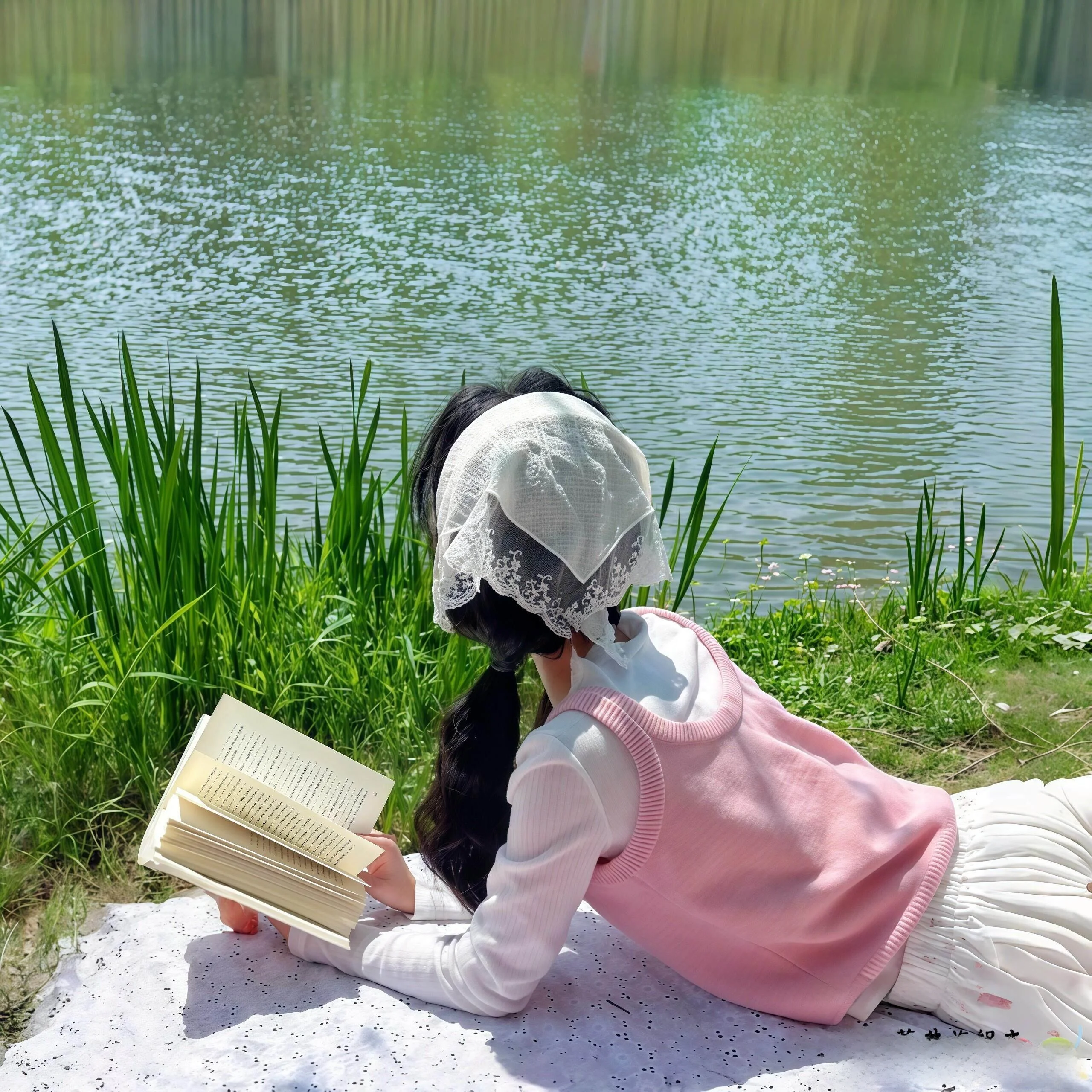 

Деревенский кружевной шарф-повязка для волос, маленький аксессуар для пикника и фотосессий, головной убор в деревенском стиле для девочек, универсальный, простой дизайн