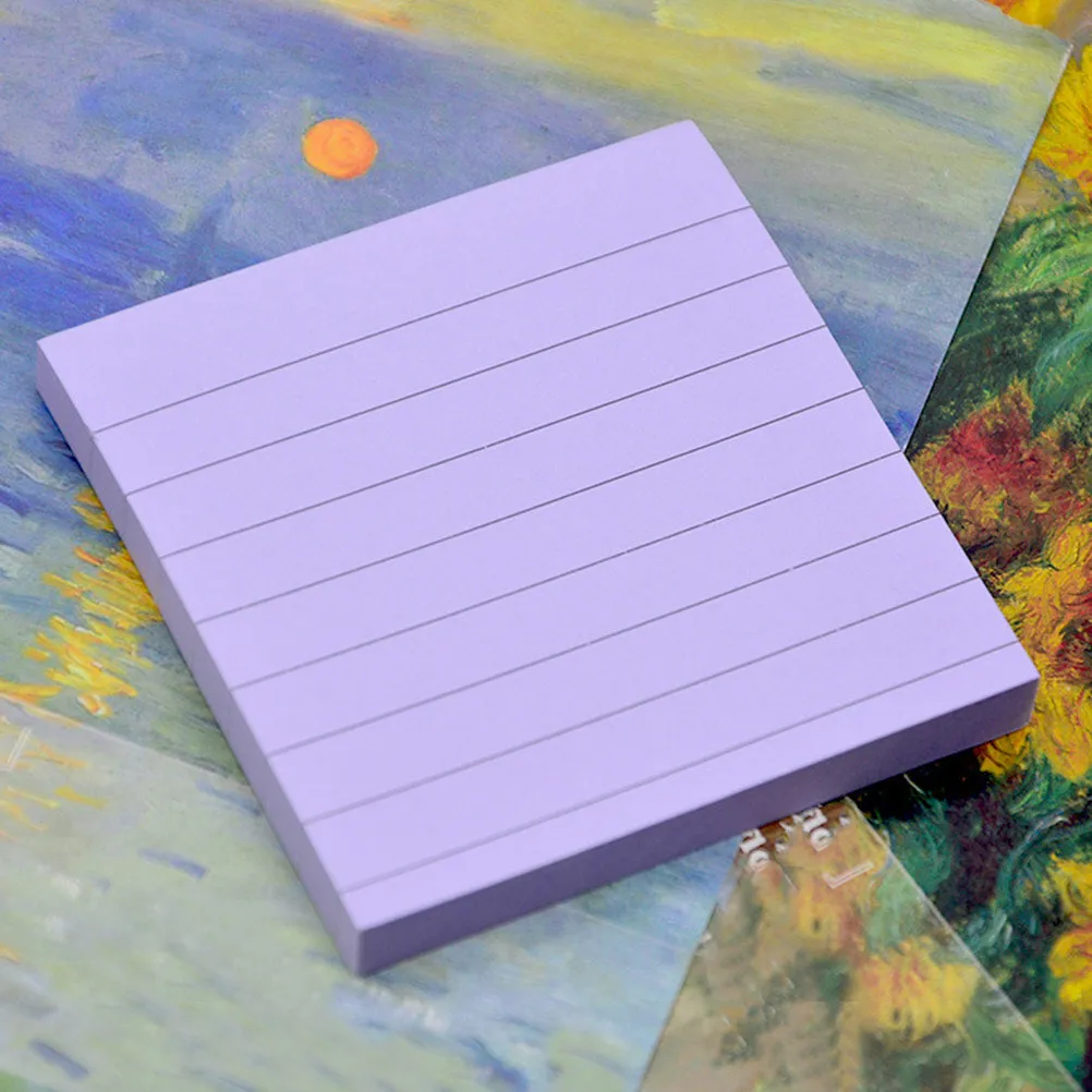 4Pcs Compact Self-Stick Notes Square Memo Pads Striped Kraft Paper Candy Color Sticky Notepads for Desk Fridge Wall Blackboard