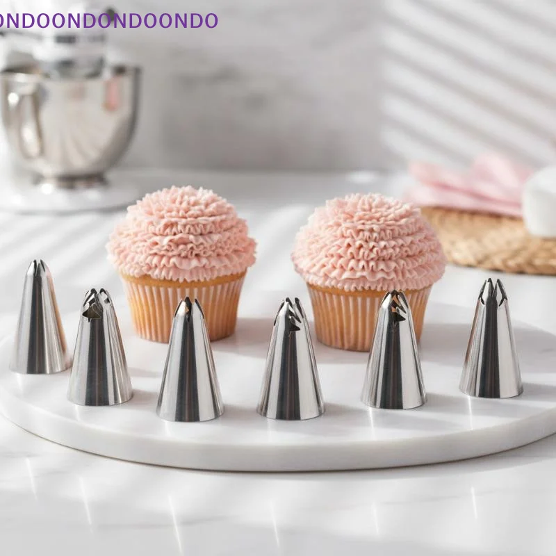 Cake Decorating Piping Nozzles 7Pcs Premium Stainless Steel Various Flower Patterns for Home DIY Baking Lovers