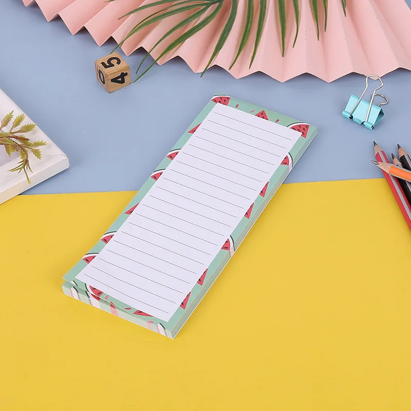 Frigorífico Memo Pad com Sticky Note, Kawaii Fruit, Frigorífico Memo Pad, para fazer a lista Planner, compras de supermercado, 50 folhas