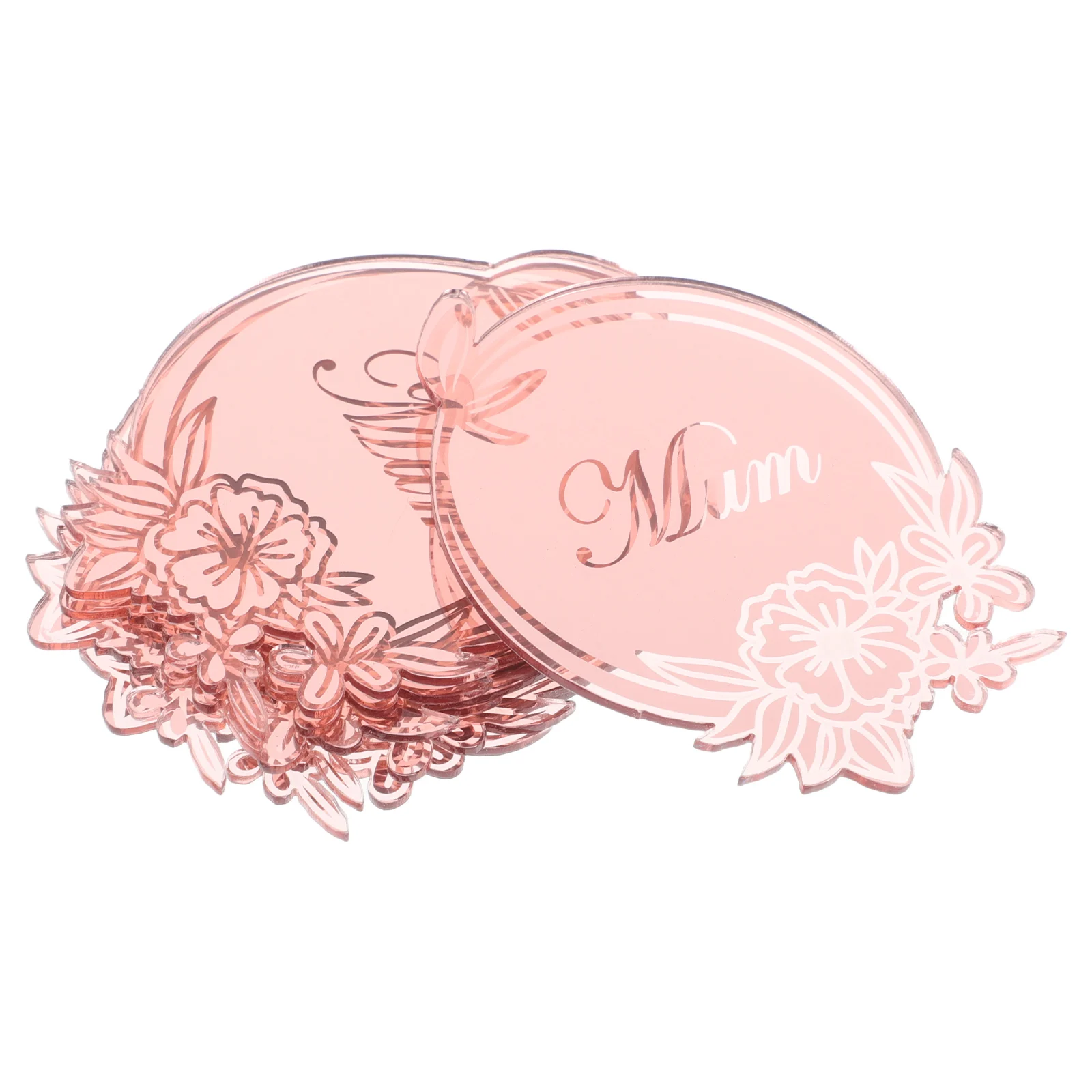 

20 Pcs Mother's Day Cake Decoration Birthday Party Topper Cupcake Venue Setting Props Ornament Acrylic Dessert Picks