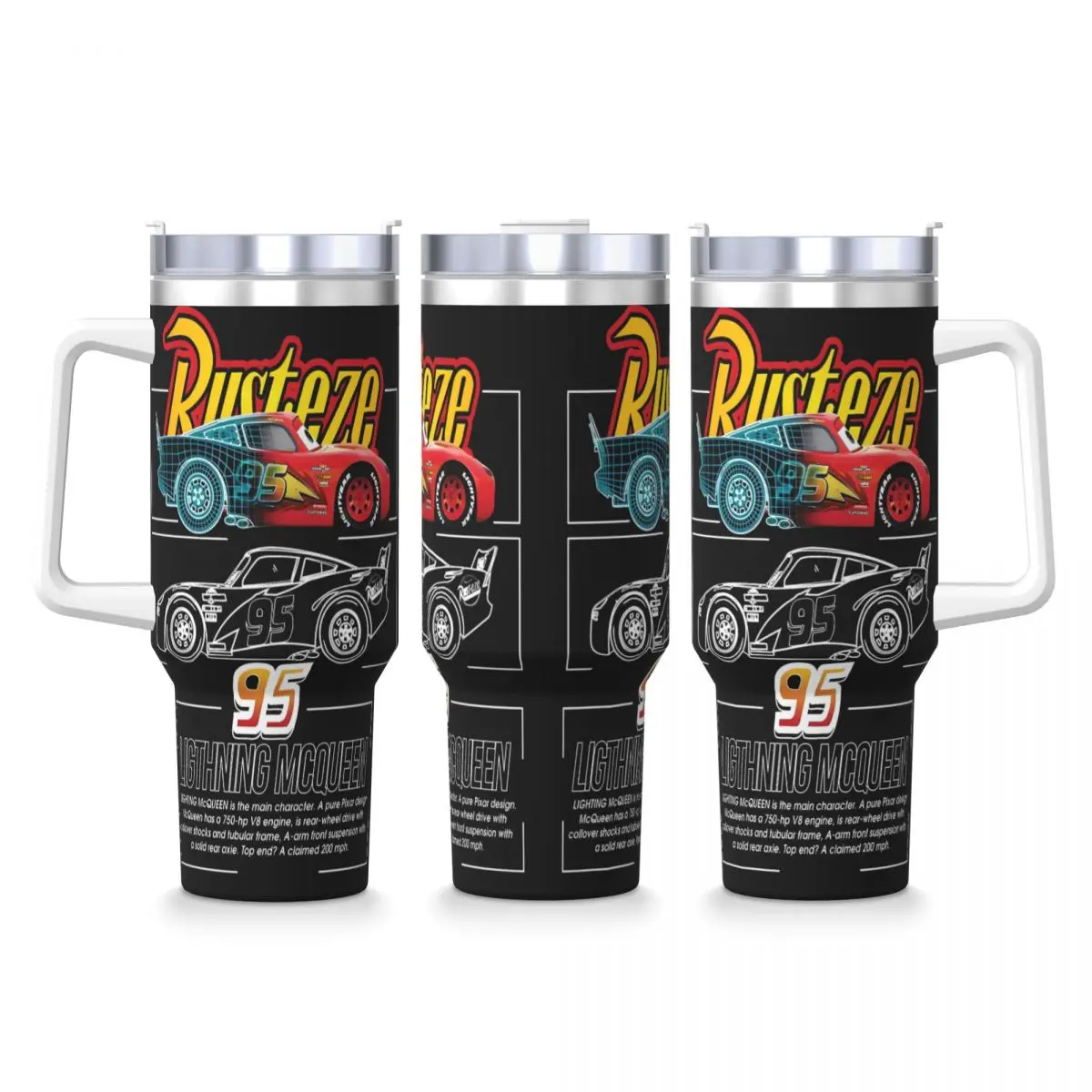 

Stainless Steel Tumbler Lightning MCqueen Car Mugs With Straws Travel Cold Drink Water Bottle Portable Large Thermal Mug