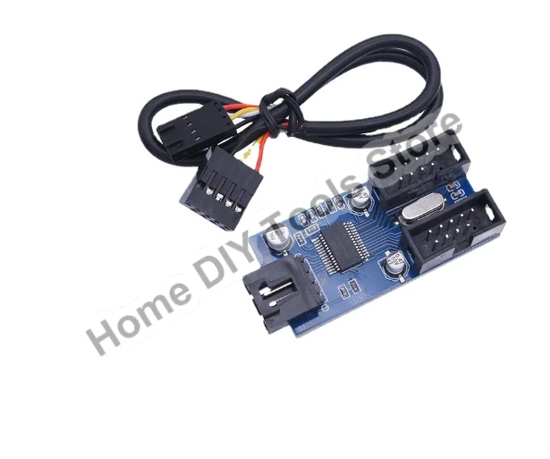 USB 9pin Expansion Card Male 1 To 2 / 4 Female Extension Cable Adapter Circuit Board 2.0 HUB Hub for Desktop Motherboard