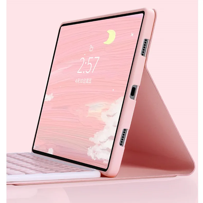 حافظة مع لوحة مفاتيح لهاتف Xiaomi Pad 7/Xiaomi Pad 7 Pro 2025 11.2 بوصة غطاء حامل لوحة مفاتيح لوحية إسبانية برتغالية عربية ألمانية #4