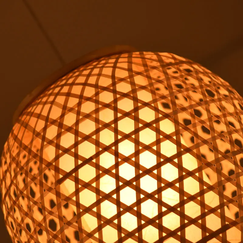 Bamboo rattan hat pendant light restaurant antique straw hat farmhouse Cafe personalized creative pastoral chandelier
