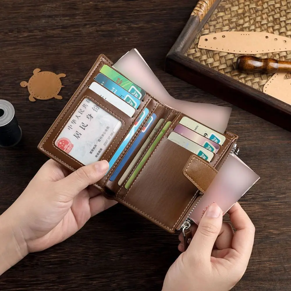 Creative Purse Men PU Wallet Folded Wallet Bag Card Brand Business Clutch Bag Large Capacity Coin Purse ID Card Holder Unisex