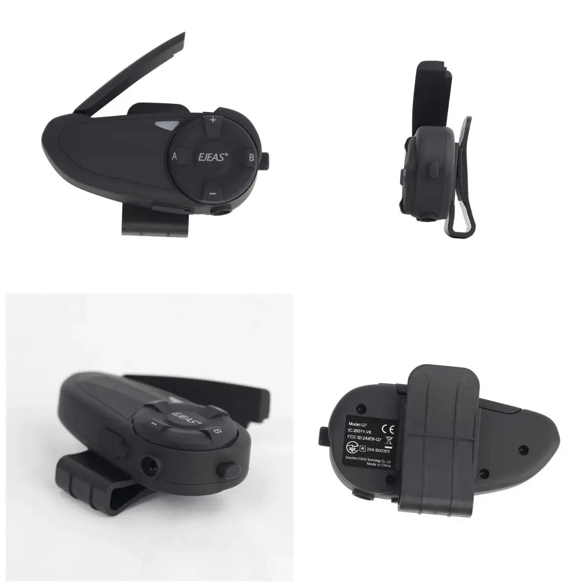 EJEAS Q7 New Mounting Clip Double-Sided Tape Base 2 In1 Earphone 3.5mm Headset for Quick7 Motorcycle Helmet Bluetooth Intercom