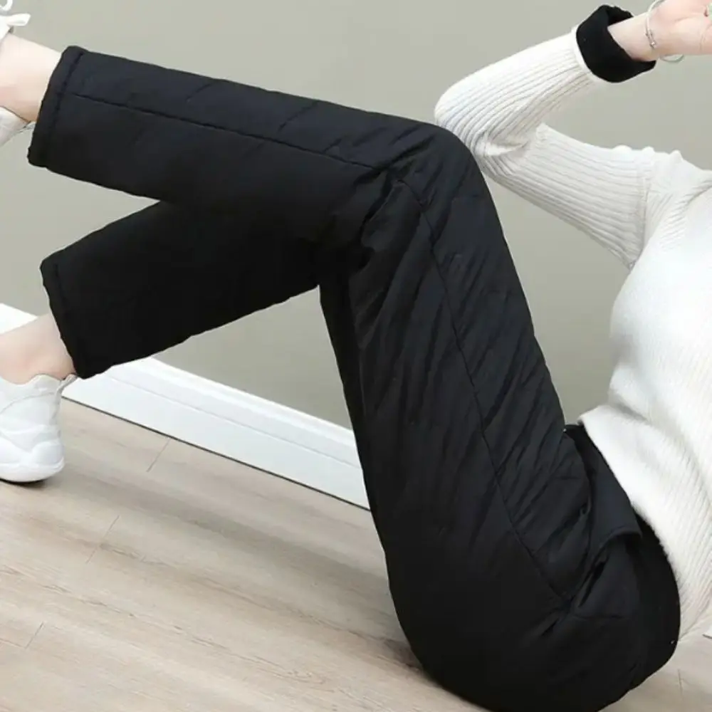 

Fashion Plus Fleece Cotton Pants Thickened Straight Leg Fleece Pants Bootcut Fleece Lined Winter Pants Autumn Winter