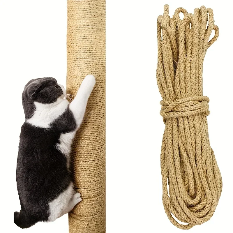 50m/164ft Natural Sisal Rope Cat Scratcher Rope Tree Scratching DIY Toy Paw Claw Furniture Protector Scratching Post