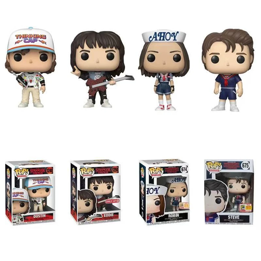 Nuevo FUNKO POP Stranger Things STEVE EDDIE WILL Robin Steve juguetes figura de acción coleccionable escritorio modelo muñecas juguetes productos