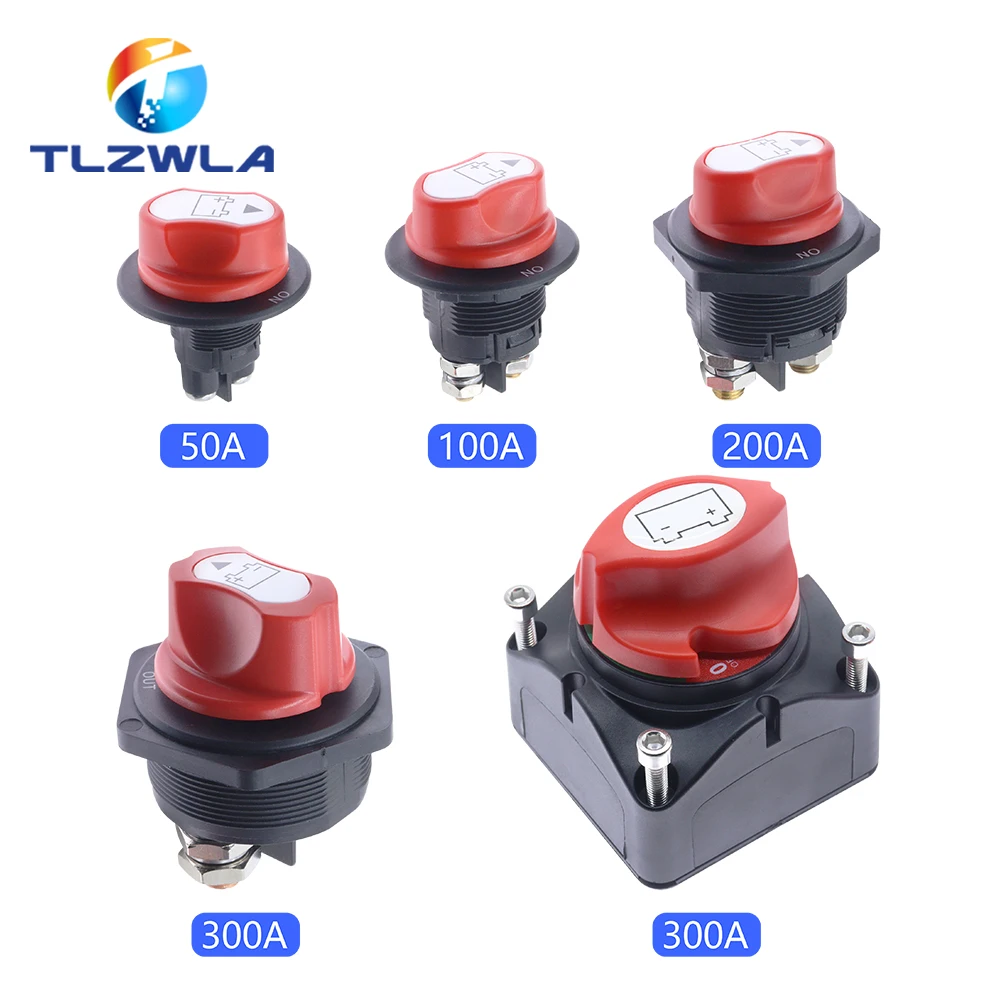 DC 12V 50A 100A 200A 300A Car Rally Battery Switch Disconnecter Power Isolator Cut Off Switch Kit For Truck Car Motorcycle Boat