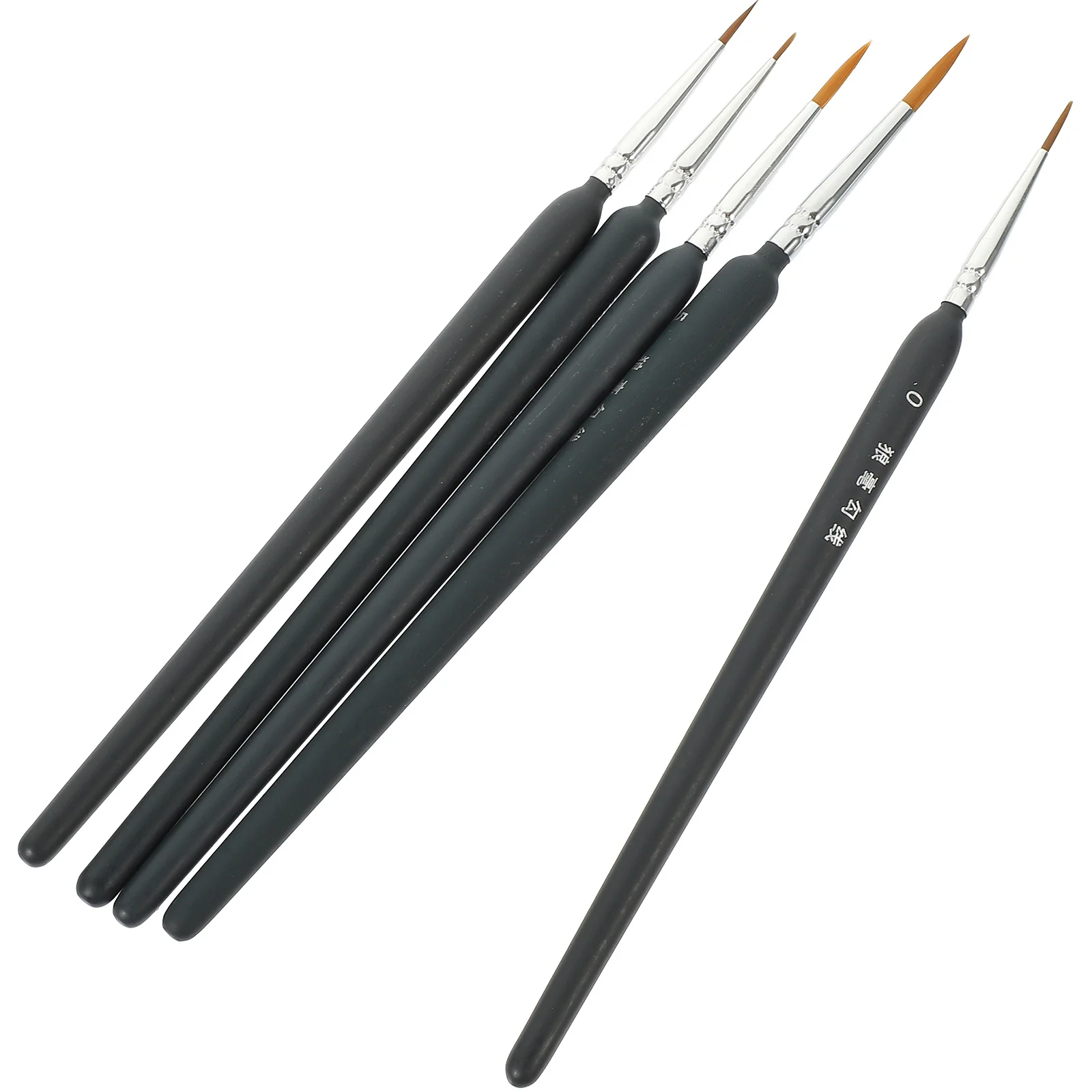 5Pcs Fine Detail Paint Brush Set Thin Point Tips Easy Control for Acrylic Oil Watercolor Gouache Artist Miniature Painting