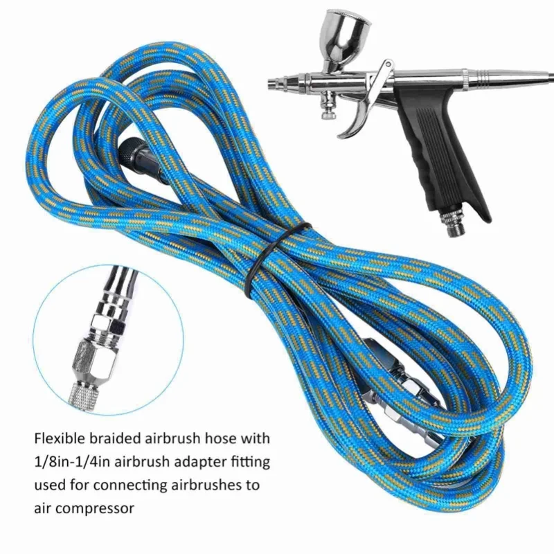 Braided Airbrush Air Hose Adapter Kit Airhose For Spray Gun Air Compressor