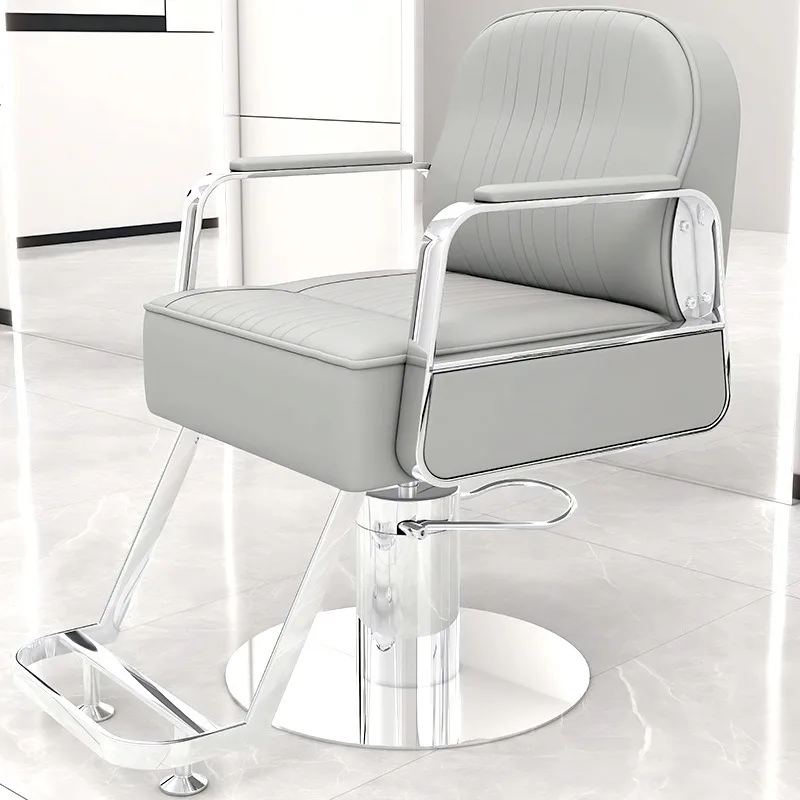 Stainless steel chassis barber chair Internet celebrity perm and dyeing liftable hair salon hair salon same hair leather chair