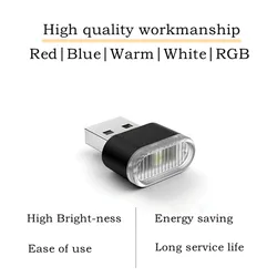 5 Styles Mini USB Light LED USB Night Light Modeling Car Ambient Light Neon Interior Light Car Jewelry Decorative Ambient Light