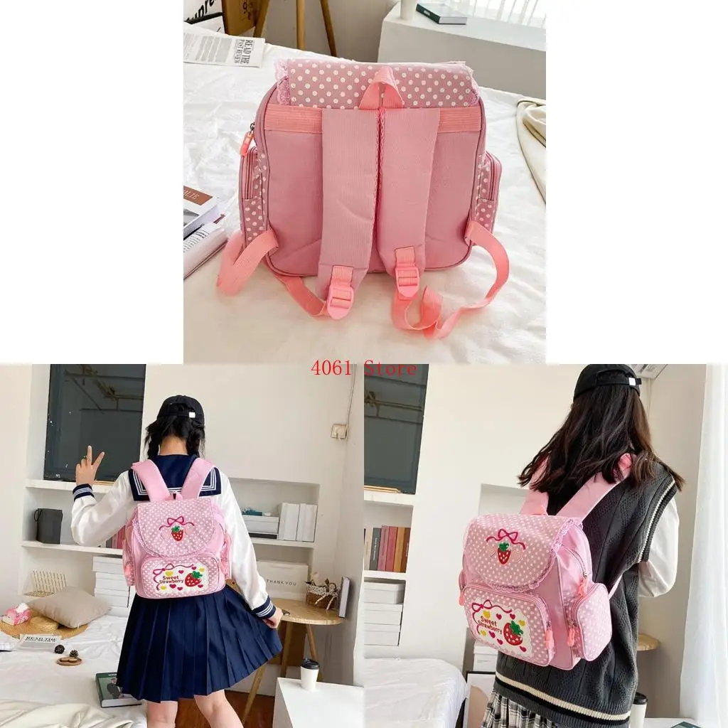 

Girl Embroidery Strawberry School Backpack Children's Schoolbag Student Girls