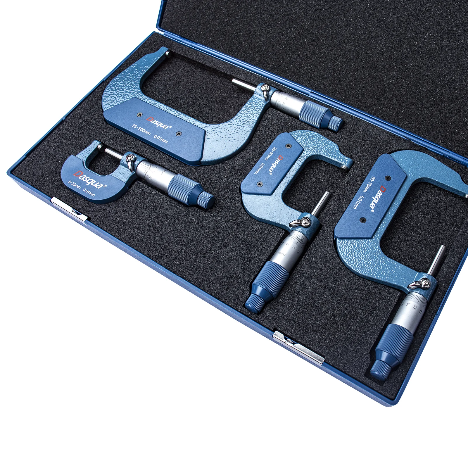 0-100mm 4pcs Outside Micrometer Set 0-25mm 25-50mm 50-75mm 75-100mm Mechanical External Micrometer Set