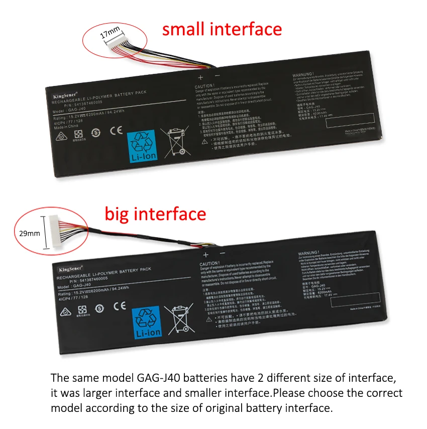 KingSener GAG-J40แบตเตอรี่แล็ปท็อปสำหรับ Gigabyte Aorus X7 Dt V7 V8 V6 Aero 15 14 V7 14-W-CF2 15X15W 14-P64WV6 P64Wv7-De325Tb