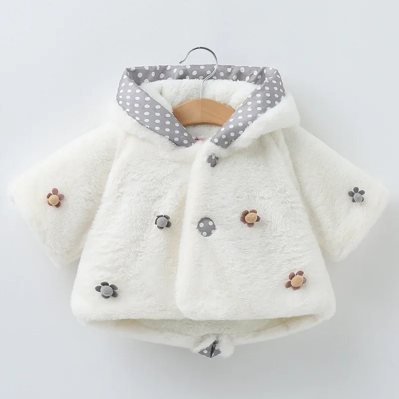 3 6 8 12 18 24 Months Newborn Clothes Autumn Winter Warm Plush Baby Girls Jacket Snowsuit Cute Rabbit Ears Hooded Princess Coats