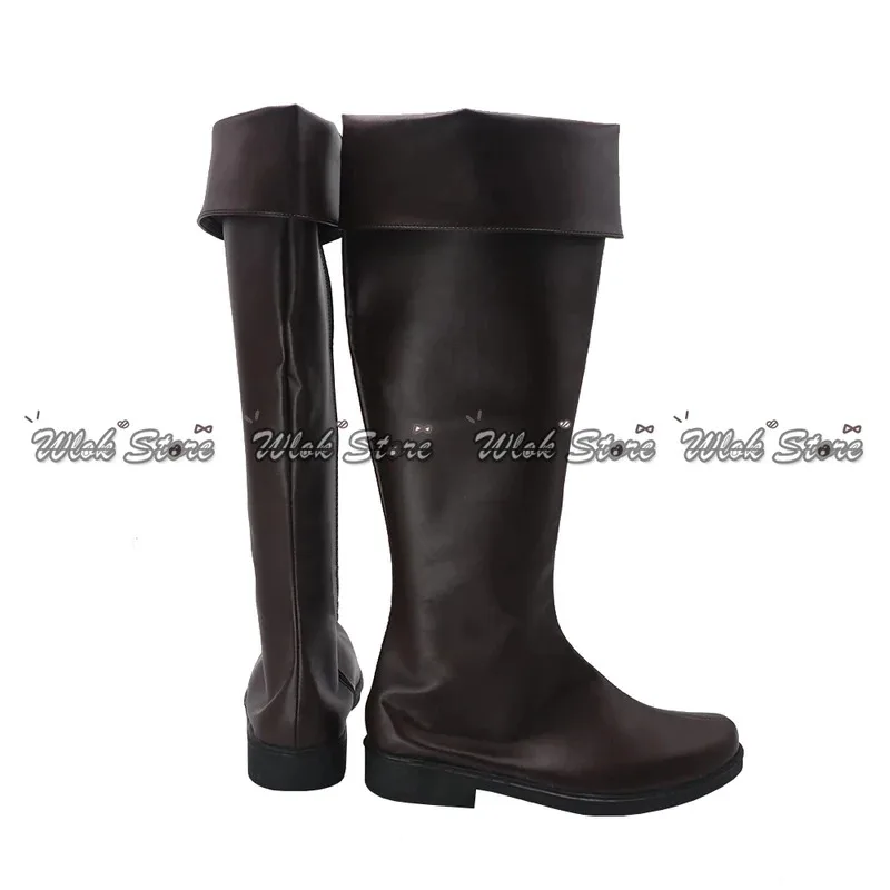 Dd54Anime Hellsing Alucard Cosplay botas marrones oscuras hechas a medida zapatos de cuero para hombres y mujeres accesorio de juego de rol de Halloween