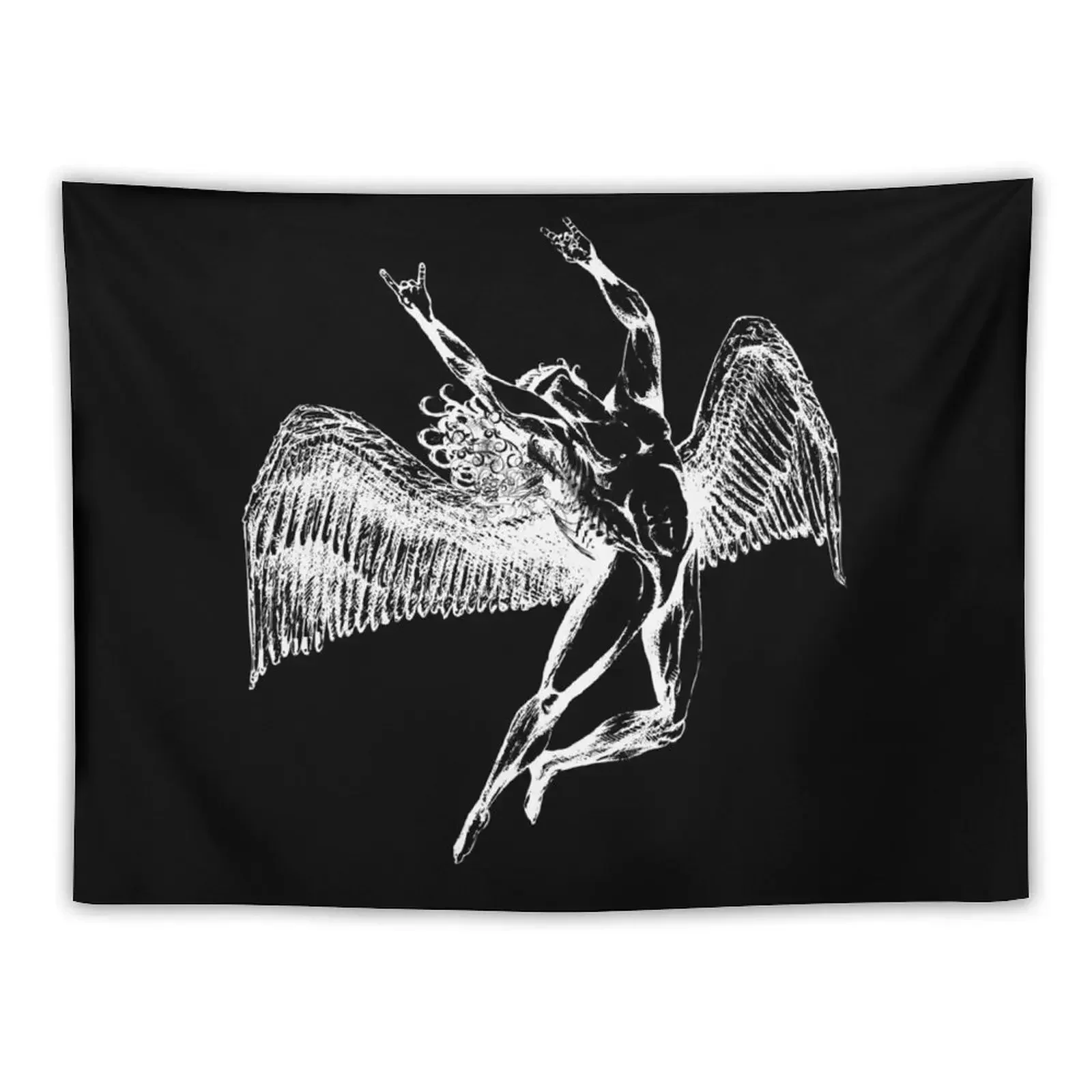 

ICARUS THROWS THE HORNS - white ***FAV ICARUS GONE SEE BELOW*** Tapestry Outdoor Decoration Funny Decorations For Room Tapestry