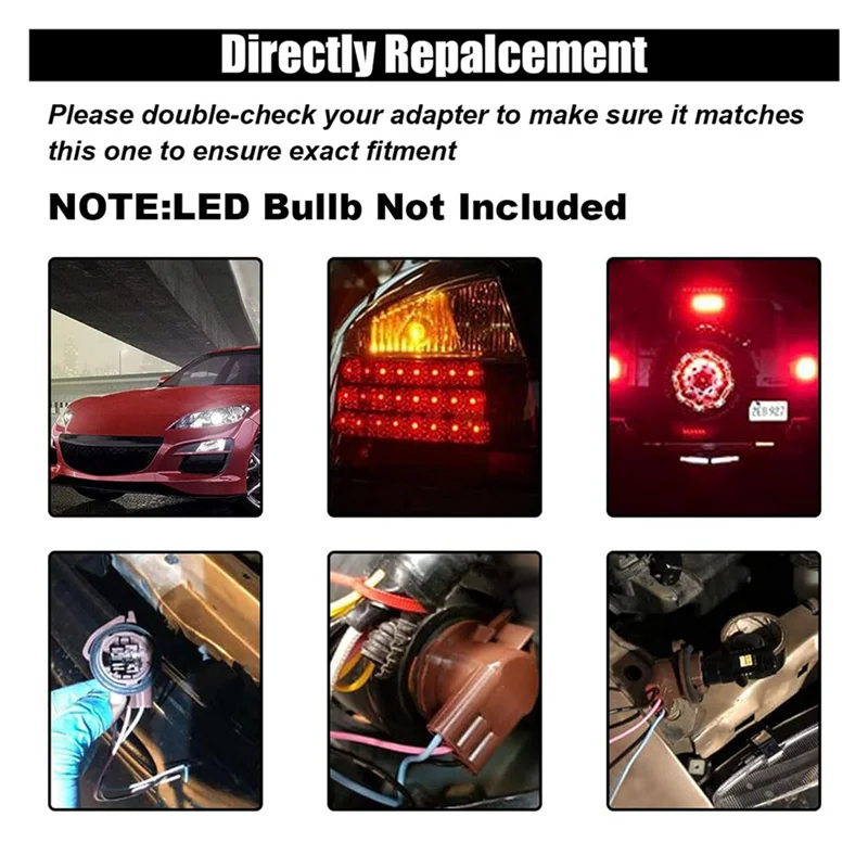 AB41-8PCS 3157 مآخذ تسخير سلكية مسبقًا، محولات مقبس لمبات LED للسيارة، موصلات توصيل مقبس ضفيرة لمبة #6