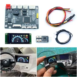 LED Simulation Linked LCD Display Model Car Central Control Screen for 1/14 Tamiya RC Truck SCANIA 770S VOLVO FH16 MAN ACRTOS