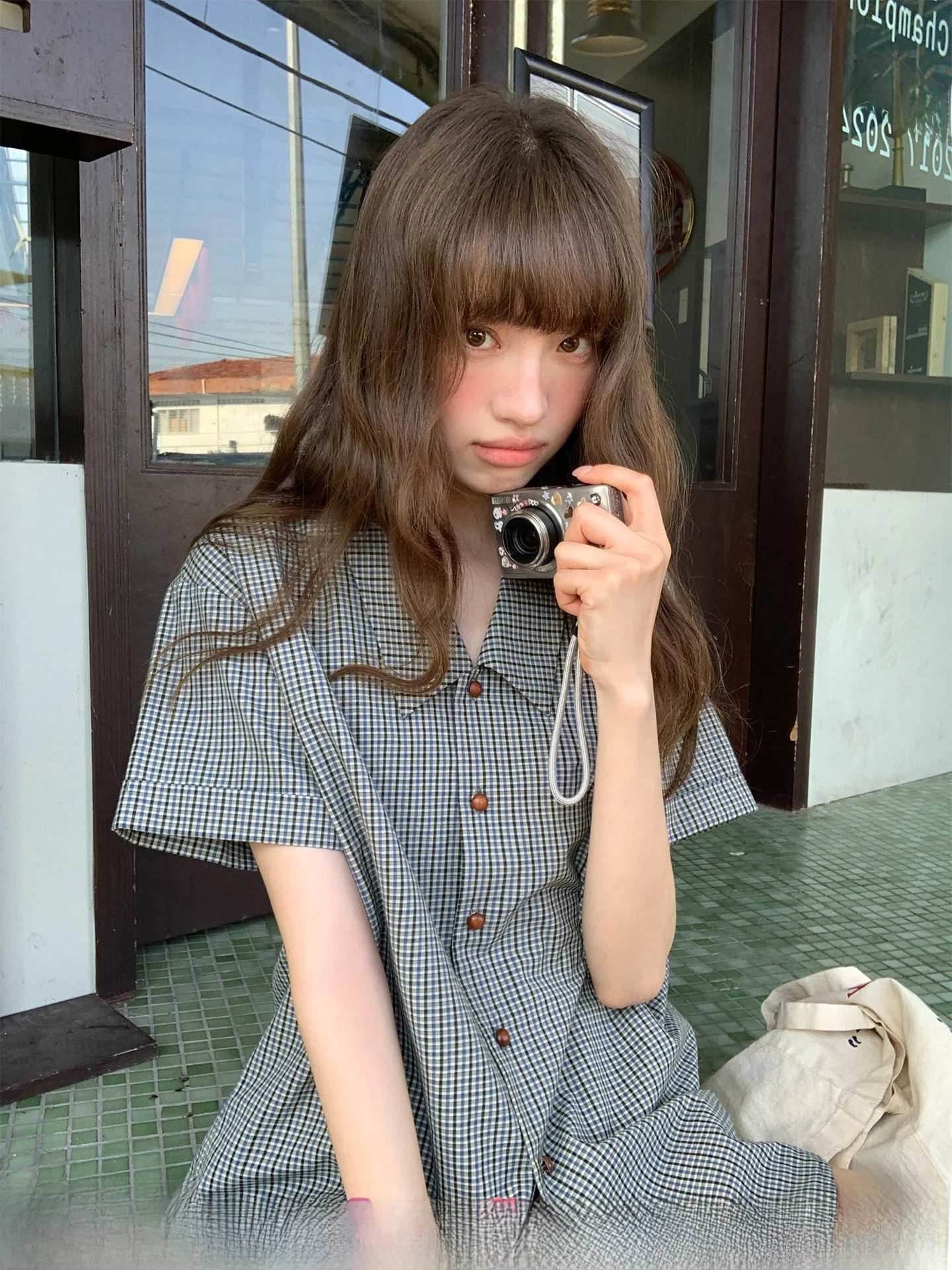 

Женская хлопковая рубашка Cannontic в клетку с глубоким V-образным вырезом, свободного кроя, в ретро-стиле, с коротким рукавом, летняя, элегантная, немнущаяся