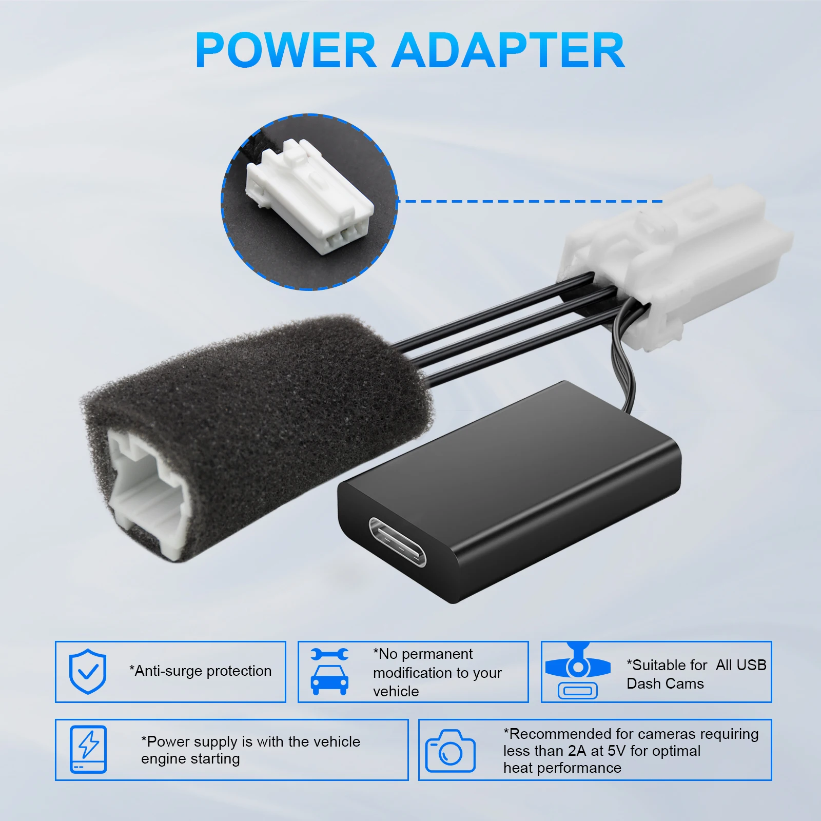 Mangoal Dash Cam Power Adapter Fit For Subaru Ascent Crosstrek Forester Impreza BRZ,Etc (Only Support North American Autos )