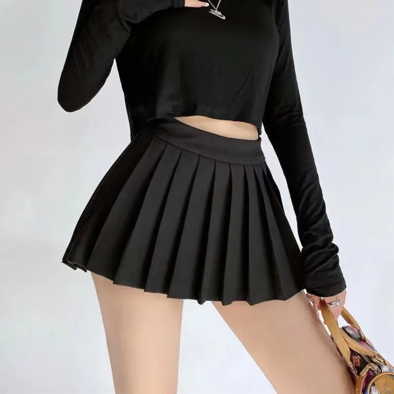 Faldas plisadas de cintura alta para mujer, minifalda Sexy blanca de estilo coreano, ropa de calle a la moda, combina con todo, Y2K