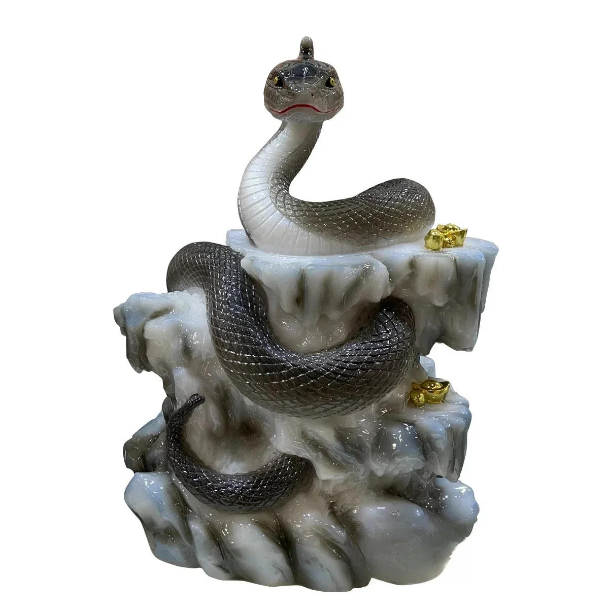 Creative snake statue handicrafts living room bookshelves foyer home decoration office ornaments company opening gifts