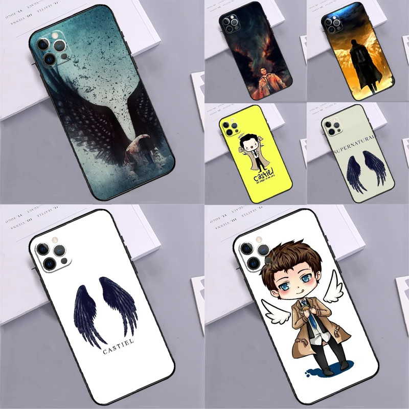 Castiel Angel Supernatural Funda For iPhone 14 15 16 Pro Max 12 13 Mini 11 16 Pro Max XS X XR 7 8 15 Plus Case