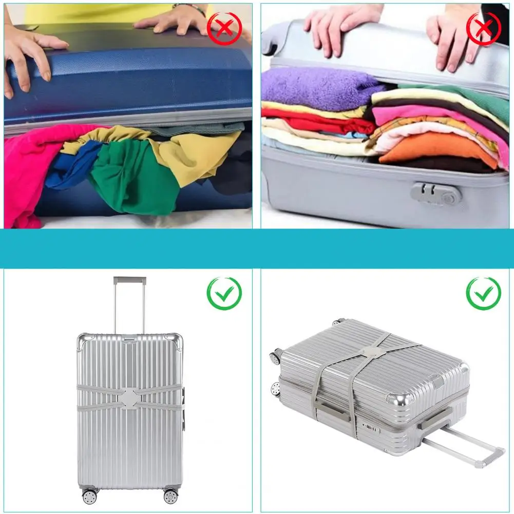 High-quality Polyester Luggage Strap Adjustable Elastic Luggage Strap with Reflective Strip Travel Suitcase Belt for Secure