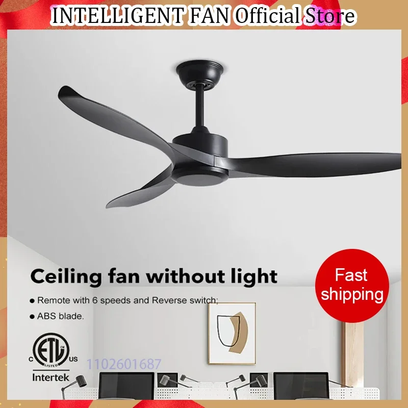 

Modern 42 Inch 52 Inch ABS 3 Blades DC 35W Motor Home Decorative Remote Control Low Floor Mute Ceiling Fan