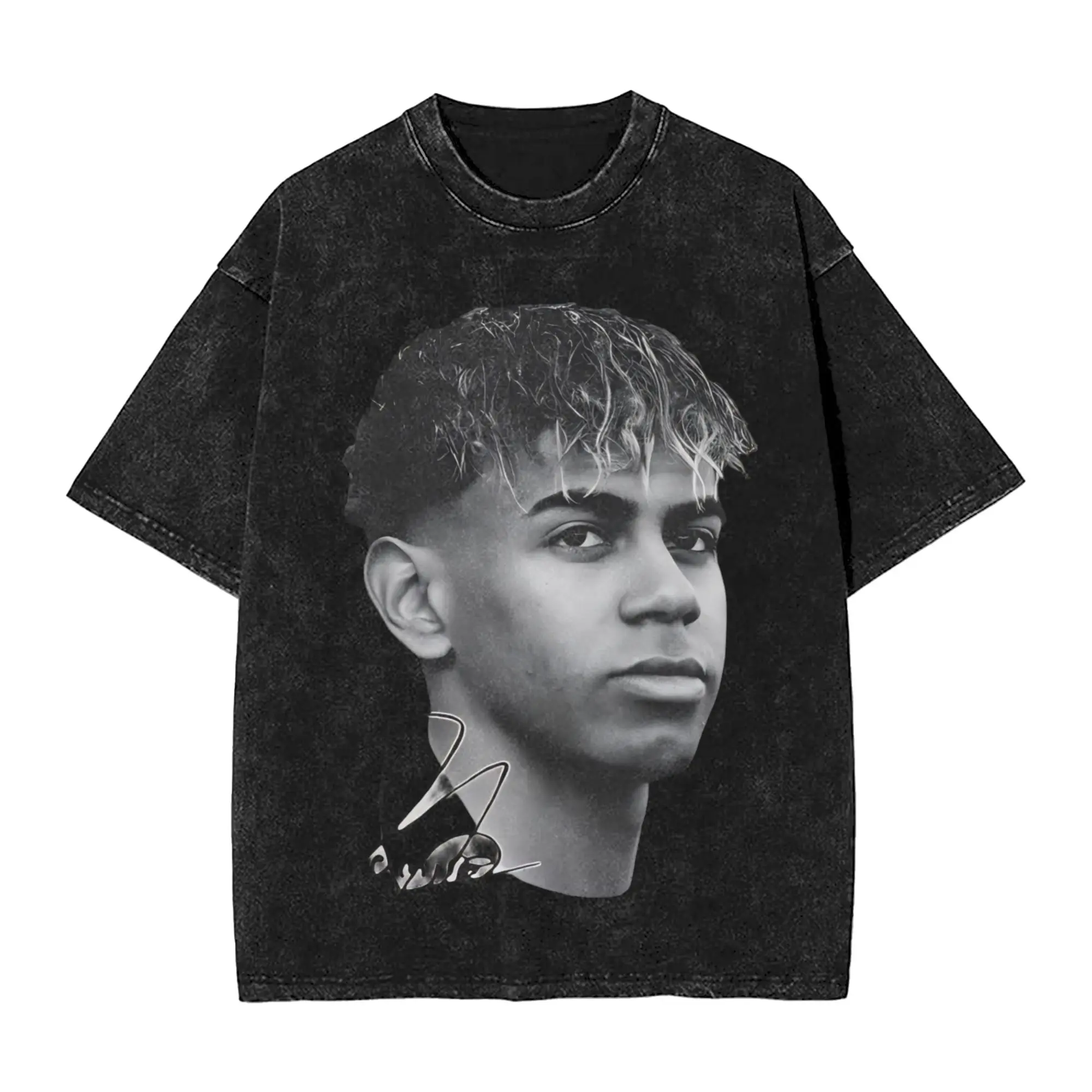 Lamine Y-Yamal T Shirts Hip Hop Washed Oversize T-Shirts Football Soccer Fashion Men Women Tops Streetwear Summer Tee Shirt