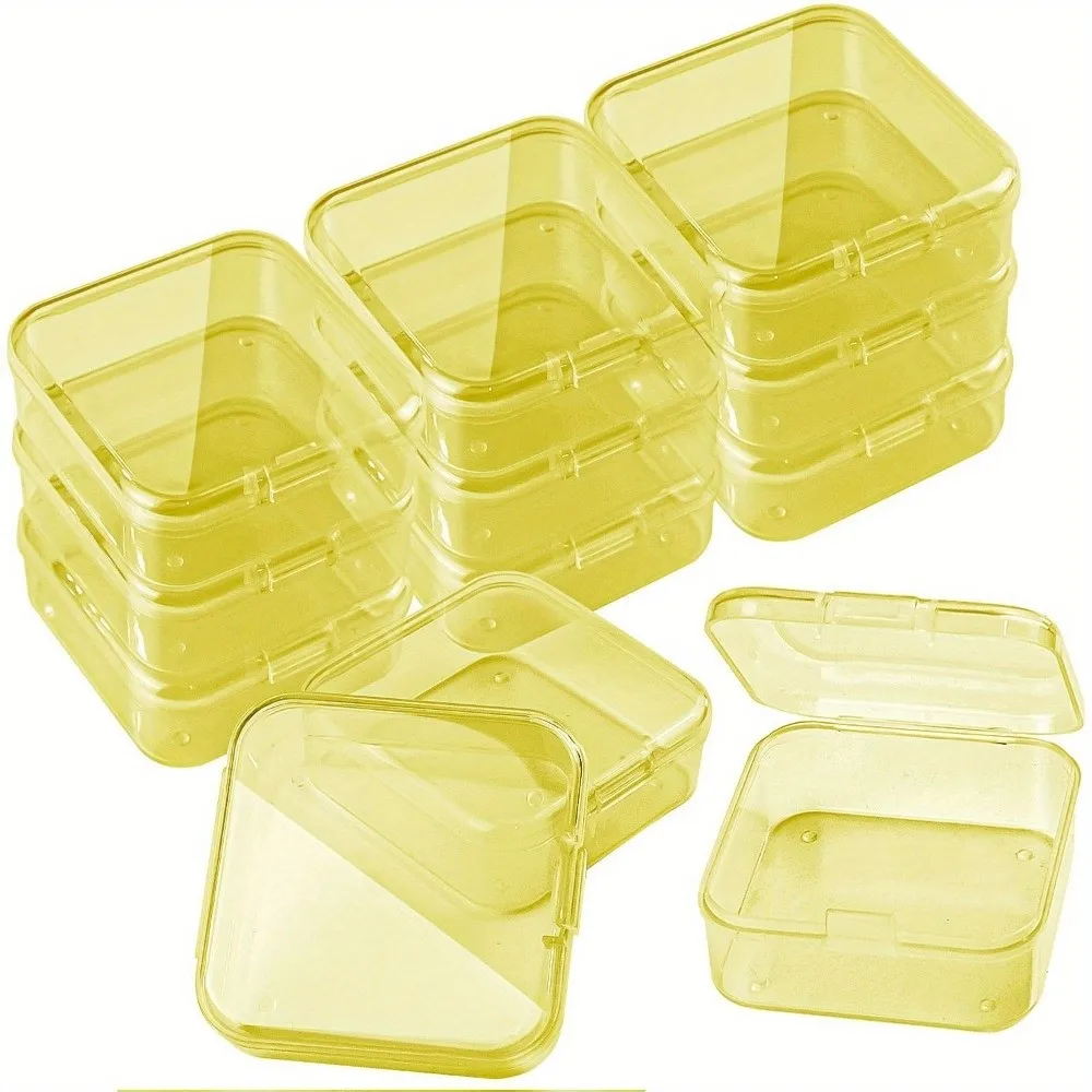 

12 Grids Jewelry Beads Storage Case Multi-Functional Plastic Rhinestone Nail Design Organize DIY Square Pudding Bean Container