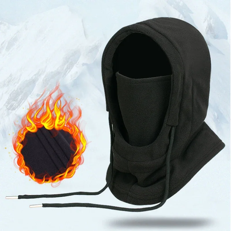 Warme Fleece-Sturmhaube für Männer und Frauen, Winter-Gesichtsmaske, Halswärmer, Kapuzenkappe, winddicht, Thermo-Kopfbedeckung, Mützen, Bandana – Detail 3
