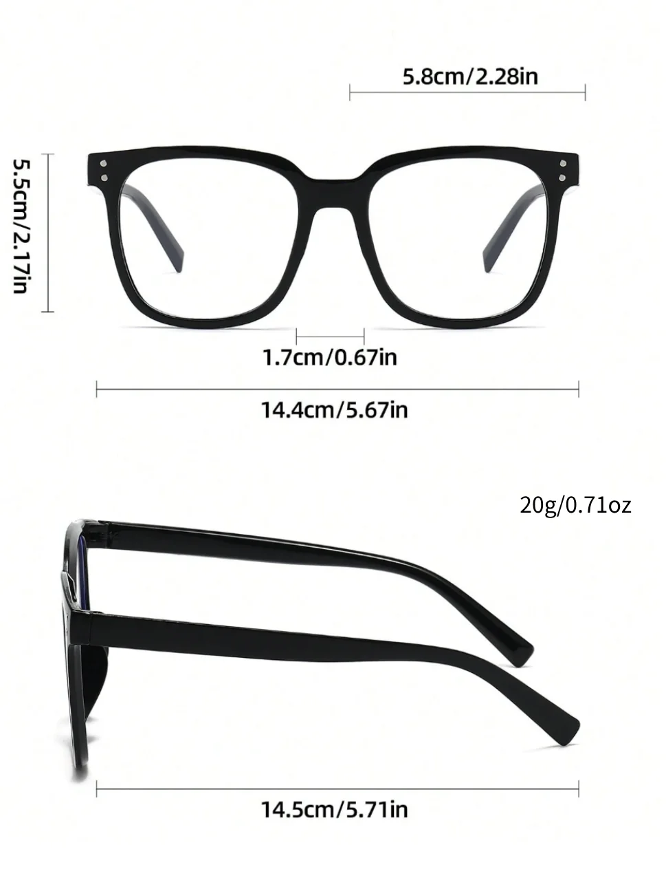 A pair of oversized glasses, lightweight and academic-style women's eyewear, suitable for fashion shows, music festivals, commuting, daily office work, gaming, and as a fashion accessory for graduation season