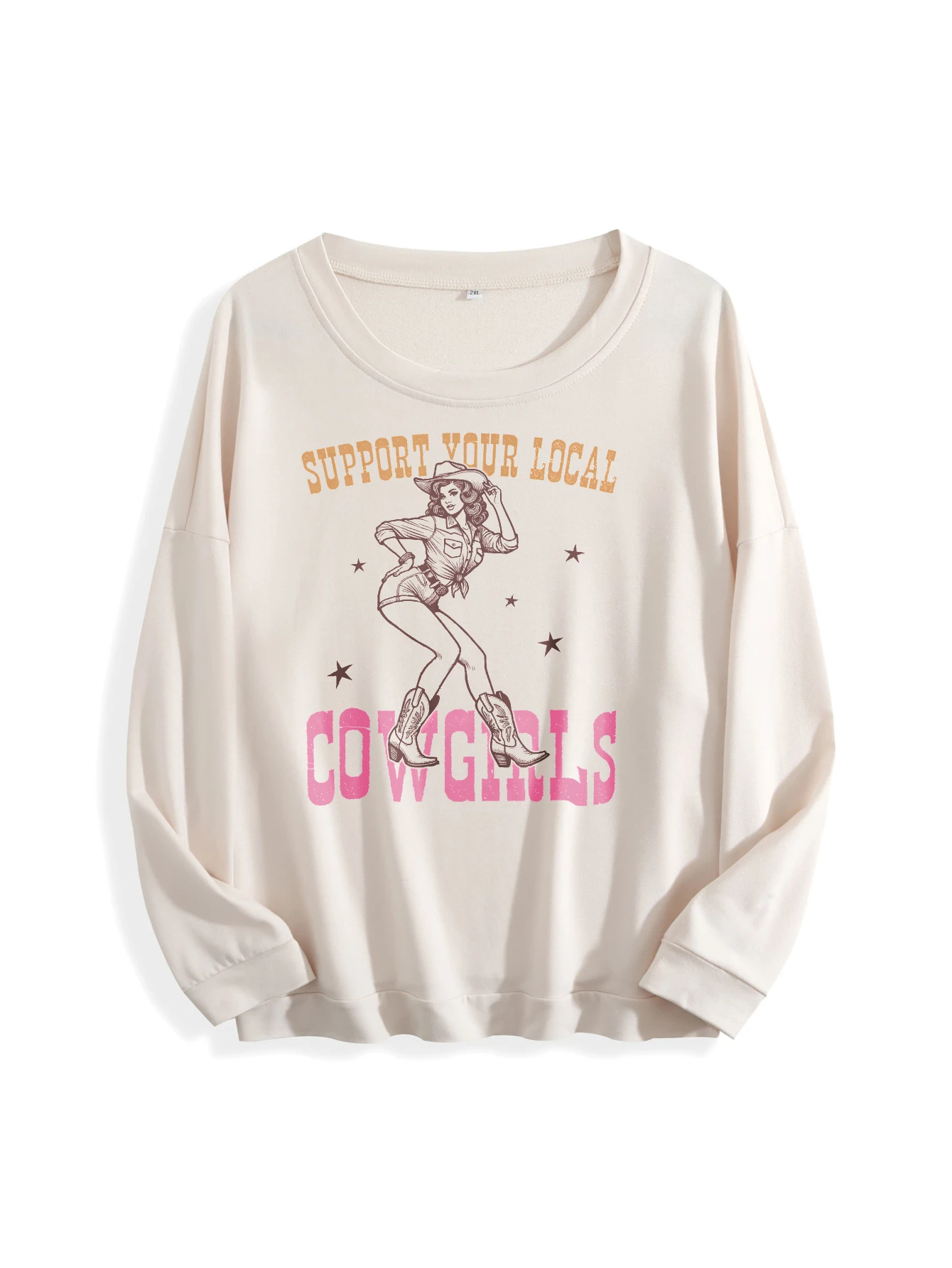 سترة نسائية من Western Girl Cozy متعددة الألوان برقبة دائرية من القطن الخالص للجنسين لخريف وشتاء، أزياء رياضية جاهزة لجميع القديسين