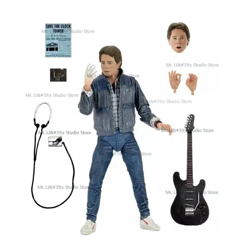 

Brand New NECA 18CM Marty McFly Brown Guitar Skateboard Back To The Future Action Figure Model Toy Decoration Birthday Gift