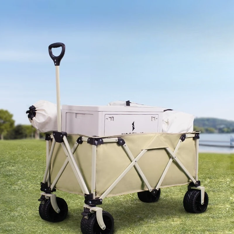 

Outdoor camping cart, camping picnic portable folding trolley