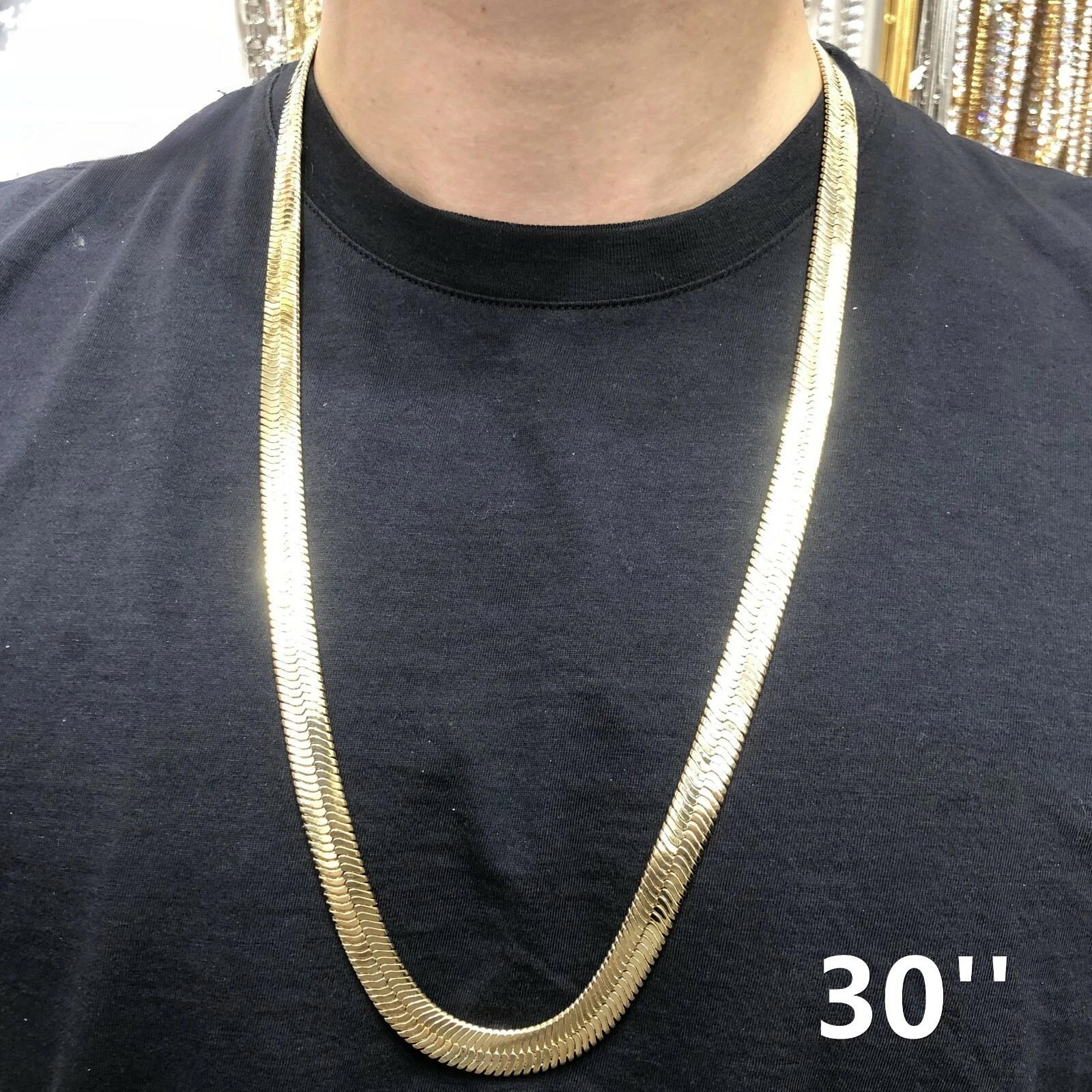 14K Gold Plated Hiphop Herringbone Chain(30