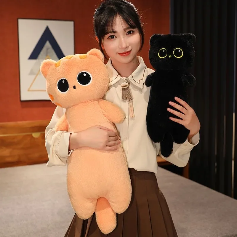 40cm Cute Soft Cat Long Strip Pillow Soft Plush Toy Office Nap Pillow Bed Sleep Pillow Home Decor Gift Doll Children Fashion
