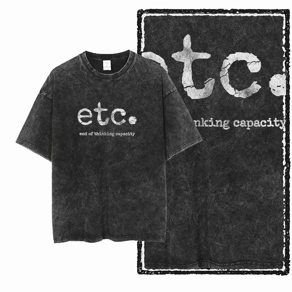 G57 Acid Washed Black Cotton Cool Creative  Graphic Men T-shirt |  Streetwear Big Size Vintage O-neck men's Tee Tshirt