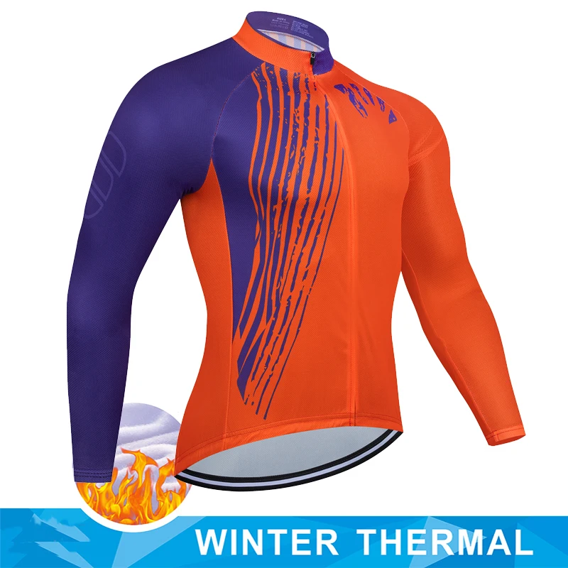 2024 New Cycling Jersey Long Sleeve Winter Thermal Fleece Men Warm MTB Bike Clothing Outdoor Jersey Maílllot Ciclismo Hombre