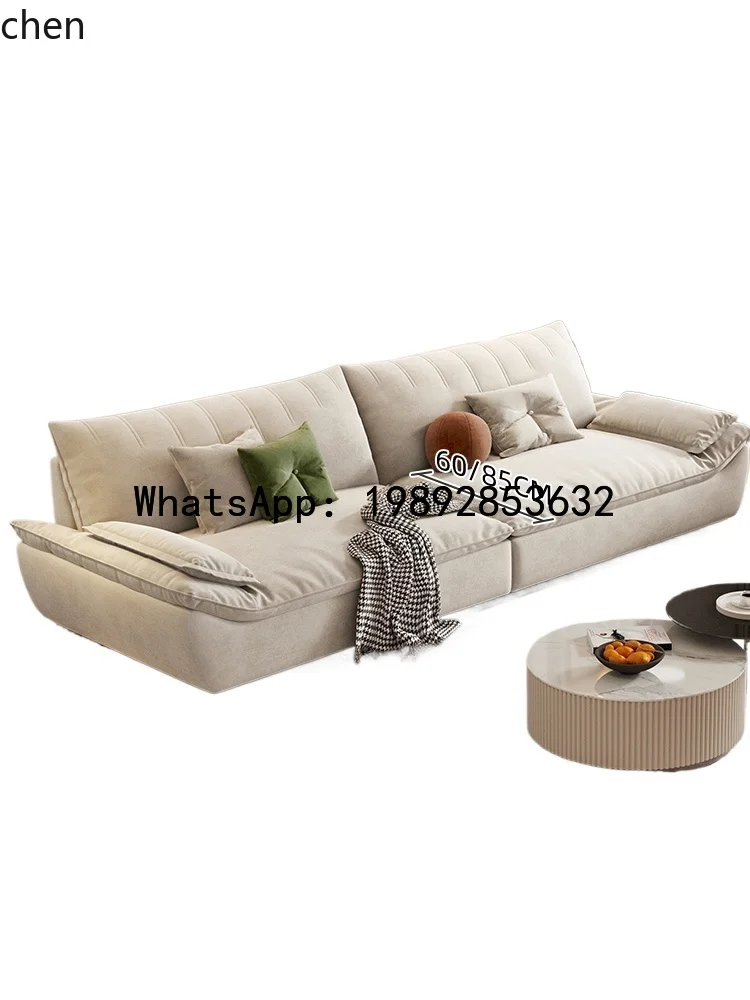 X1 sailing sofa simple straight row cat scratch fabric sofa cream wind sofa living room decoration