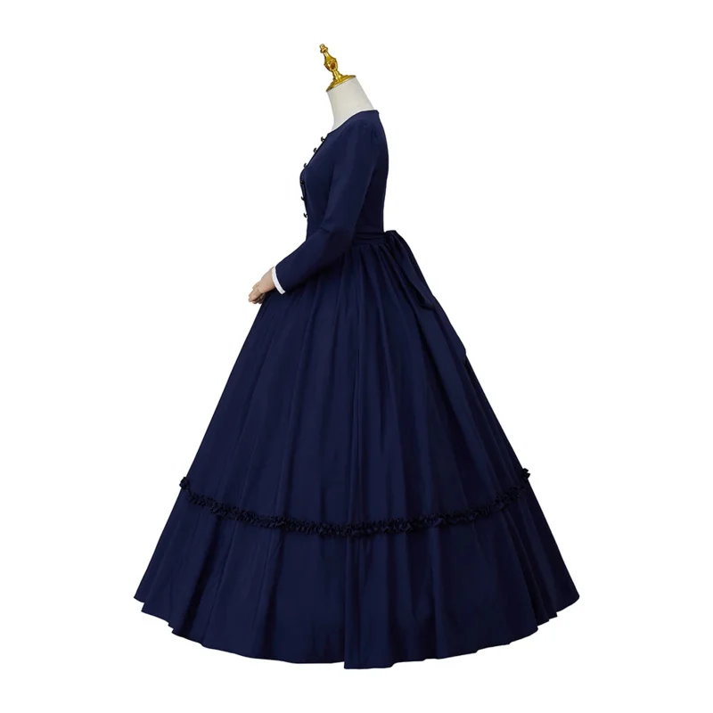 Victorian 1860s Dress Civil War Dress Medieval Ball gown Vintage Costumes Renaissance Historical Period Mourning Dress